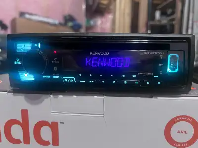 KDC-BT378U CD receiver with AM/FM tuner, plays media loaded with MP3, AAC, WMA, and high-res WAV and...