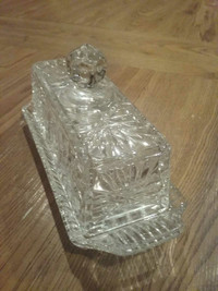 Crystal butter dish