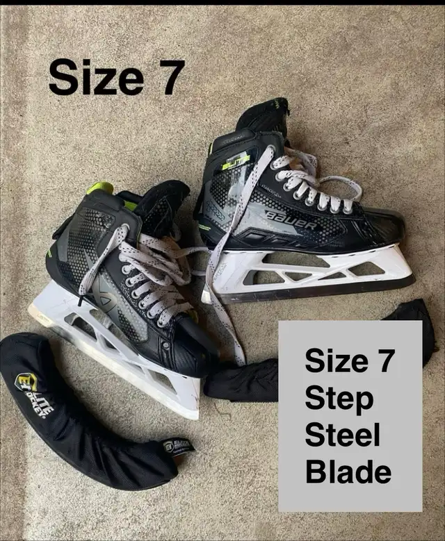 Bauer Elite Hockey Skates Size 7 upgraded Blades in Hockey in Markham / York Region - Image 2
