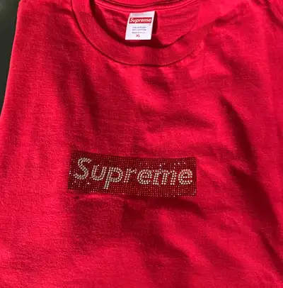 Authentic New Supreme Swarovski Box Logo Tee, View more