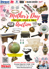 Mother's Day Jewelry, Estate & Tools Auction!