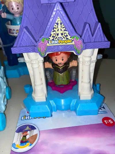 Large Fisher-Price Little People Disney Frozen Ice Palace / Castle playset with stairs, platforms, a...