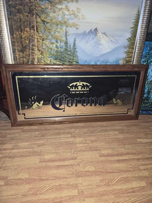 Vintage Corona Bar Mirror in Arts & Collectibles in St. Albert - Image 2
