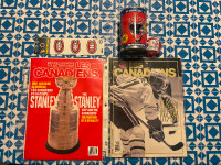 Montreal Canadiens Magazine and Pinnacle Hockey Card Tin