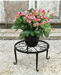 Metal Plant Stand Bases - Black - 5PCS