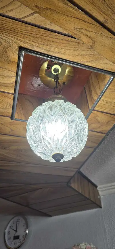 Two Short Antique Pendant Light Fixtures, View more