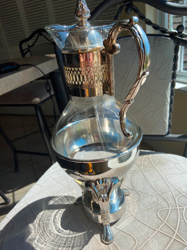 Silver & glass coffee carafe with candle holder in Kitchen & Dining Wares in Burnaby/New Westminster - Image 4