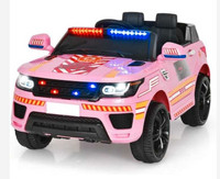 Kids Ride On Police Car 12V Battery Powered Electric Vehicle wit