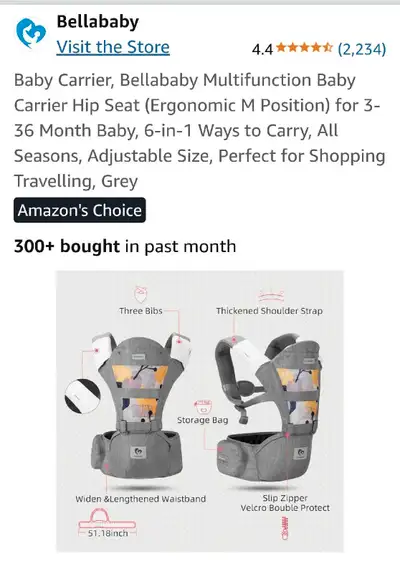 Bellababy Baby Carrier, View more