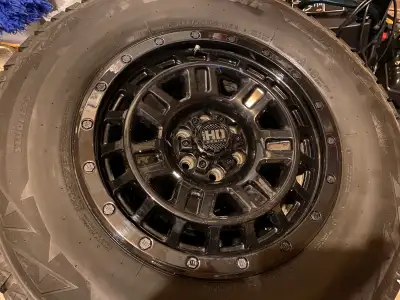 FOR SALE - Very good condition SET of 4 Wheels and Winter Tires Wheels: FAST HD (Aluminum Black) Siz...