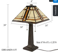 Lavish Home Tiffany-Style Stained Glass Table Lamp