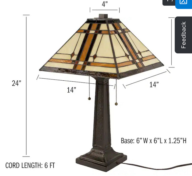 Lavish Home Tiffany-Style Stained Glass Table Lamp in Other Tables in Sarnia