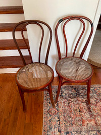 Antique bentwood and cane chairs