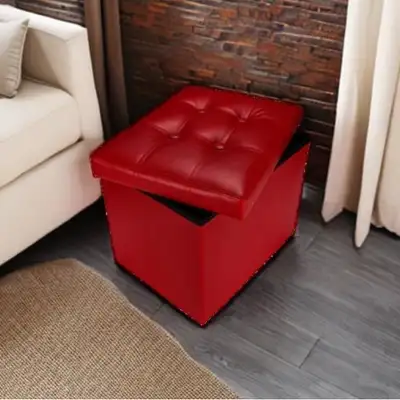 Red Storage Ottoman, View more