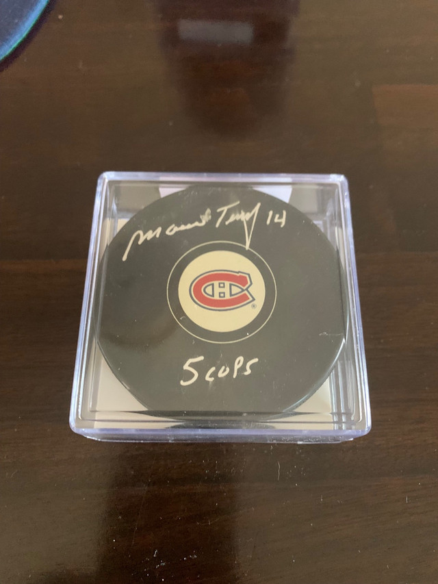 Mario Tremblay signed hockey puck in Arts & Collectibles in Ottawa