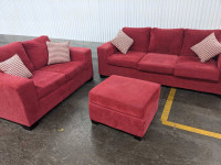Red sofa set with ottoman ! $500 delivery available 