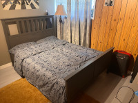 Ikea HEMNES Double Bed Frame and Mattress