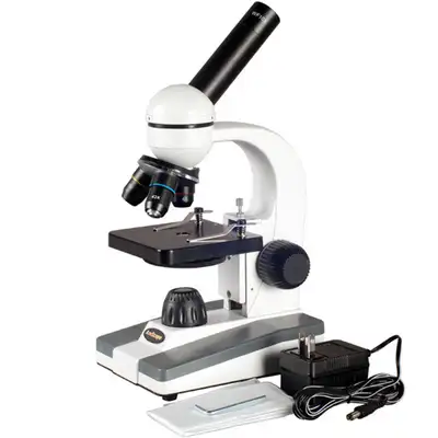 Brand new AmScope M1148C compound monocular microscope for sale. WF10x and WF25x eyepieces, 40x to 1...