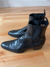GUCCI Men Boots Leather Shoes Made in Italy Size 12US 45 Europe