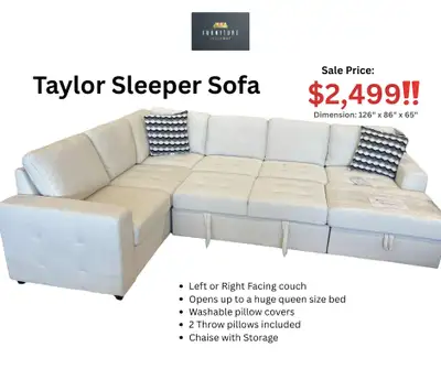 The Taylor Sleeper Sectional Couch is the perfect blend of style, comfort, and functionality, priced...