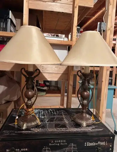  Matching bronze table lamps, View more