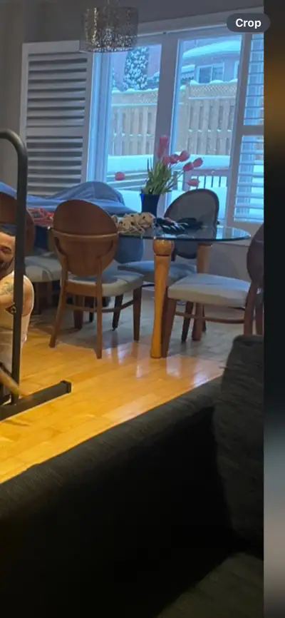 MCM  GLASS OVAL DINING TABLE / 6  CHAIRS, View more