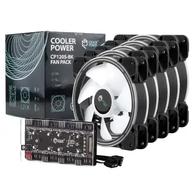 Cooler Power 120mm 5-Pack PC RGB Fans, High Airflow, Ultra-Quiet, View more