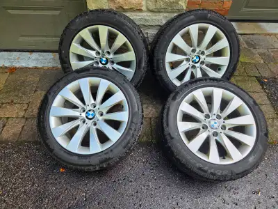 Set of 4 winter tires on BWM aluminum rims- Excellent shape 255/50 R17