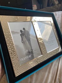 Nambe Double Sided Silver Plated Wedding Picture Frame