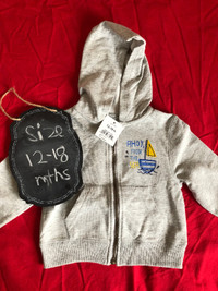 Brand new Joe Fresh Baby Grey Hoodie jacket - NWT