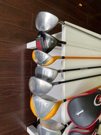 Assorted golf clubs 