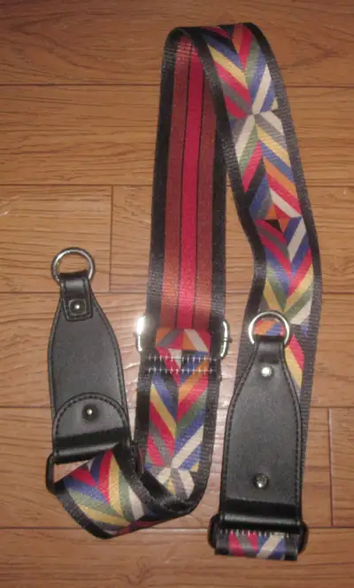Vintage Guitar Strap 2 Sided Reversible Metal Loop Clasps, View more