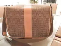 COACH / sac pour portable cuir+monogram laptop-schoolbag