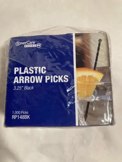 Sealed Box of 1000 Black Plastic Arrow Picks , View more