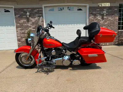 Bike is in show room condition. Must see Removed leather saddle bags and installed Harley factory pa...
