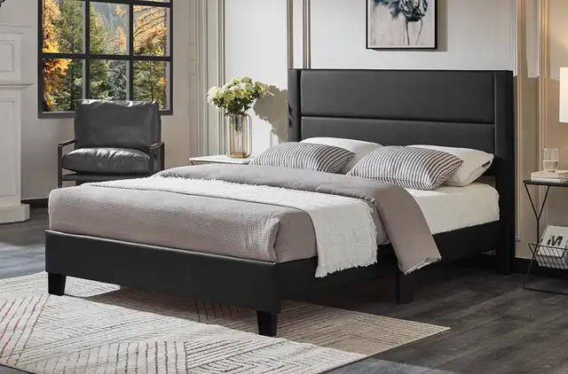 New Spartan Black King Size Platform Bedframe in Beds & Mattresses in Nanaimo - Image 2