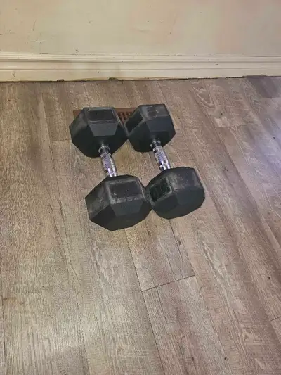Rubber coated black hexagon dumbells, View more