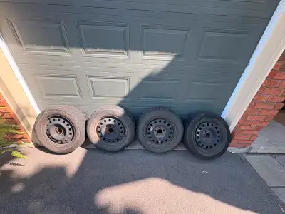 Bridgestone Blizzak Winter Tires on Steel Rims. Decent tread, some visible rust on rims. Rims were o...