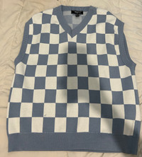 Blue checkered vest