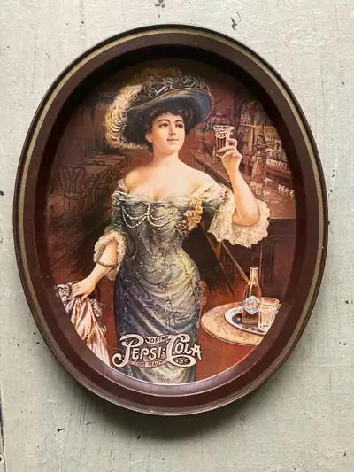 Vintage Pepsi Cola Oval Tray.  1970's, View more