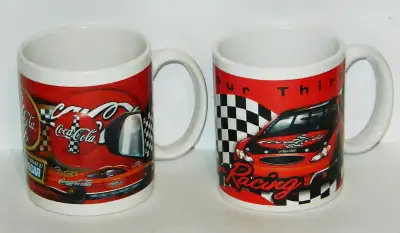Pair Of NASCAR Coca-Cola Mugs - New, View more
