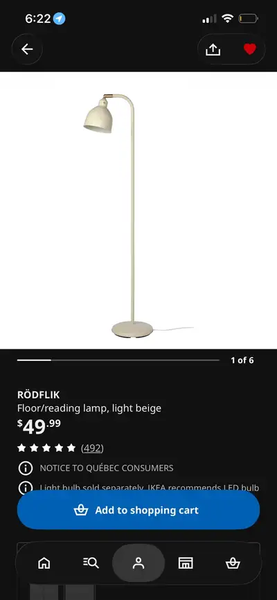 IKEA RÖDFLIK Floor Lamp + TRÅDFRI Smart Bulb & Remote Set, View more
