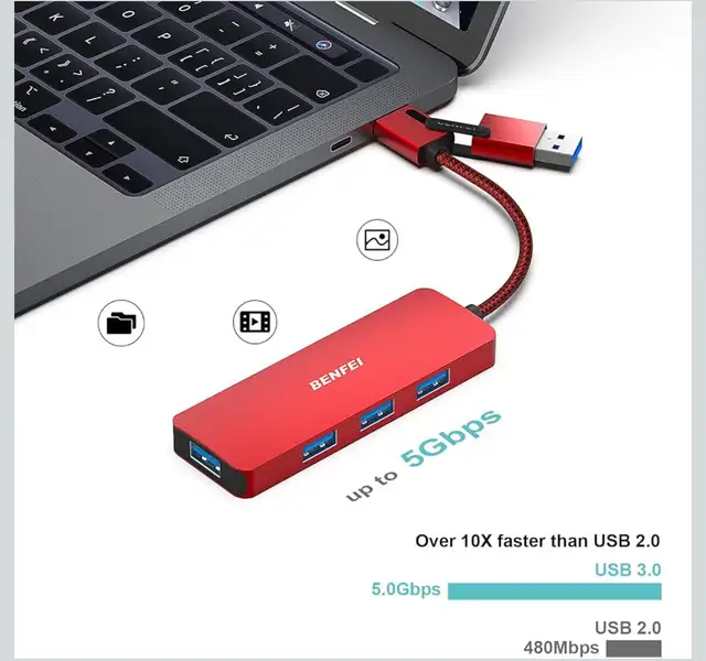 New Pack BENFEI USB 3.0 Hub, USB-C HUB, 2-in-1 USB Type-A/Type-C in Cables & Connectors in Kitchener / Waterloo - Image 4