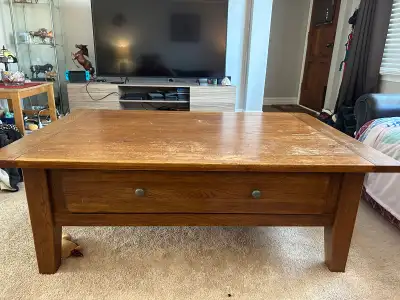 Solid Wood Coffee Table and 2 End Tables, View more