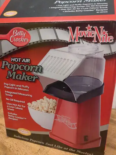 Betty Crocker Movie Nite Hot Air Popcorn Maker, Up to 10 Cups, View more