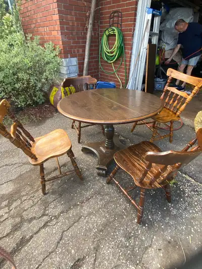 Wooden Pedestal Dining Table with 4 Chairs, View more