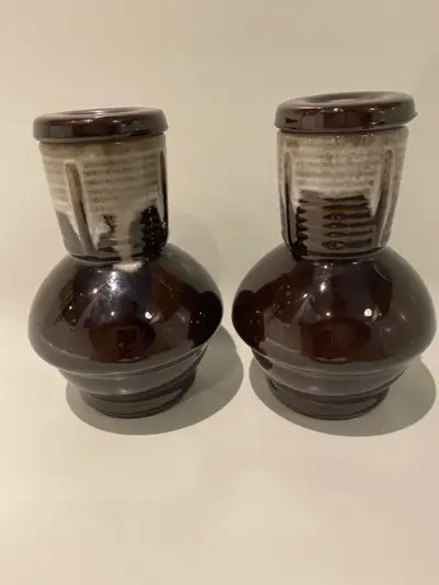 2 CONTENANTS TASSES VERRE THERMOS VINTAGE RETRO MID CENTURY, View more