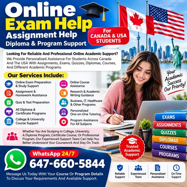 Online Courses, Assignments Exam Help All Diploma 100% Pass