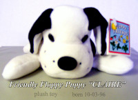 Floppy Friend plush toy, puppy dog,“Claire” white with black new