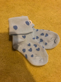 Brand new blue heart socks for girls - 12 months